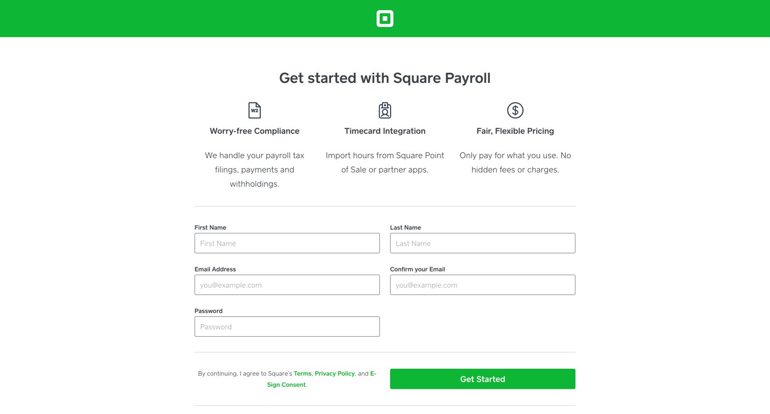 Square - Square Payroll screen