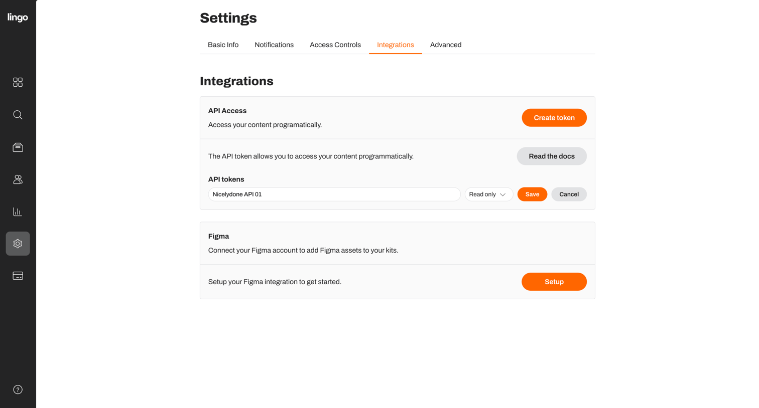 Lingo - Nicelydone Club settings screen