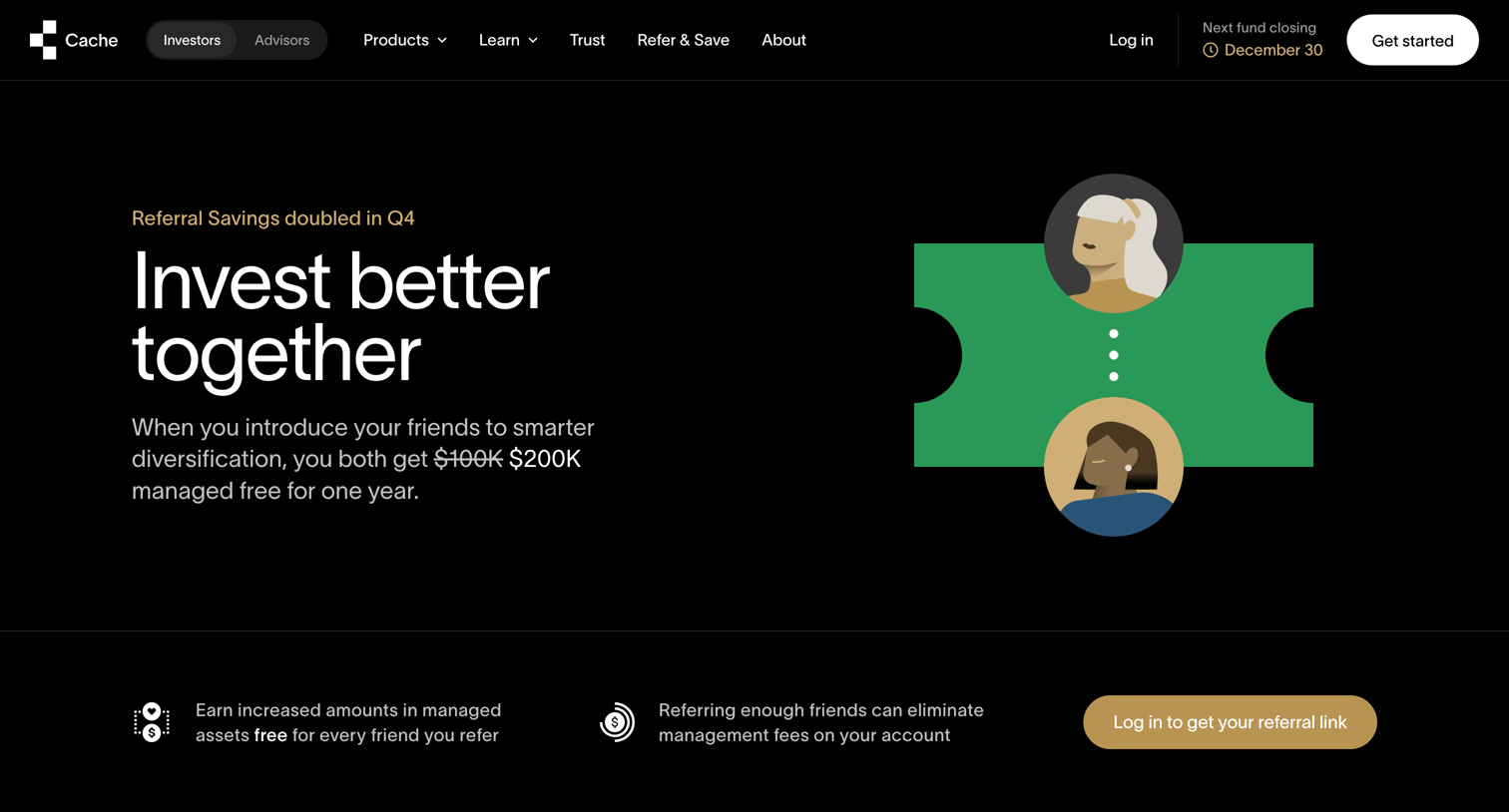 Refer Friends to Cache Exchange Fund  Cache from Cache