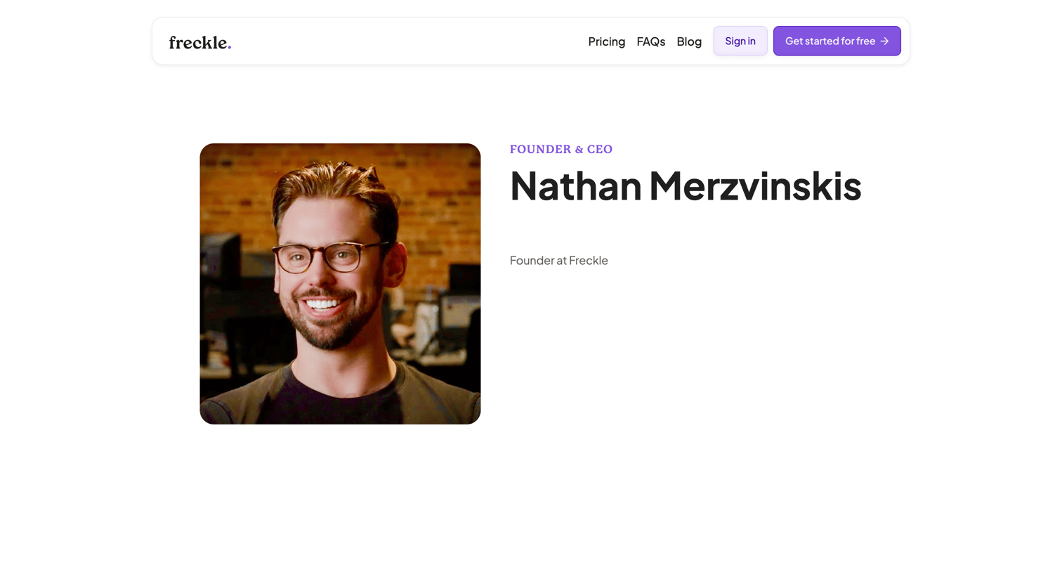 Freckle - Nathan Merzvinskis - Techbit X - Webflow Ecommerce website template screen