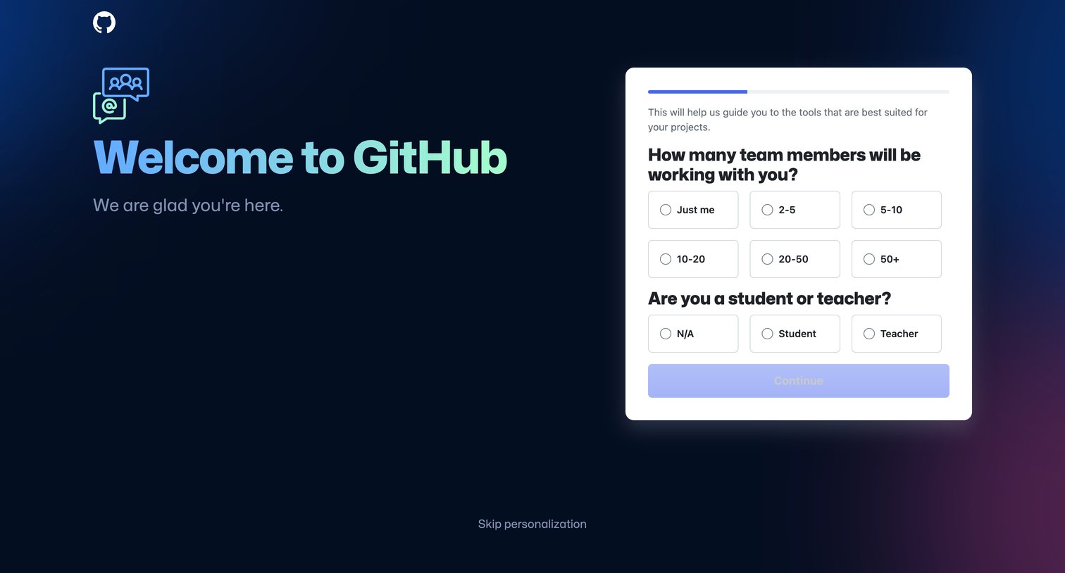 How many team members will be working with you from Github