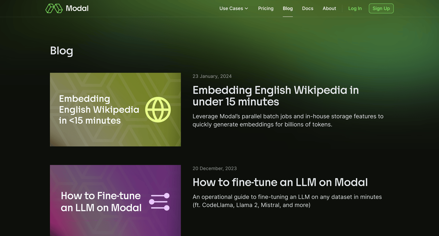 Modal screen