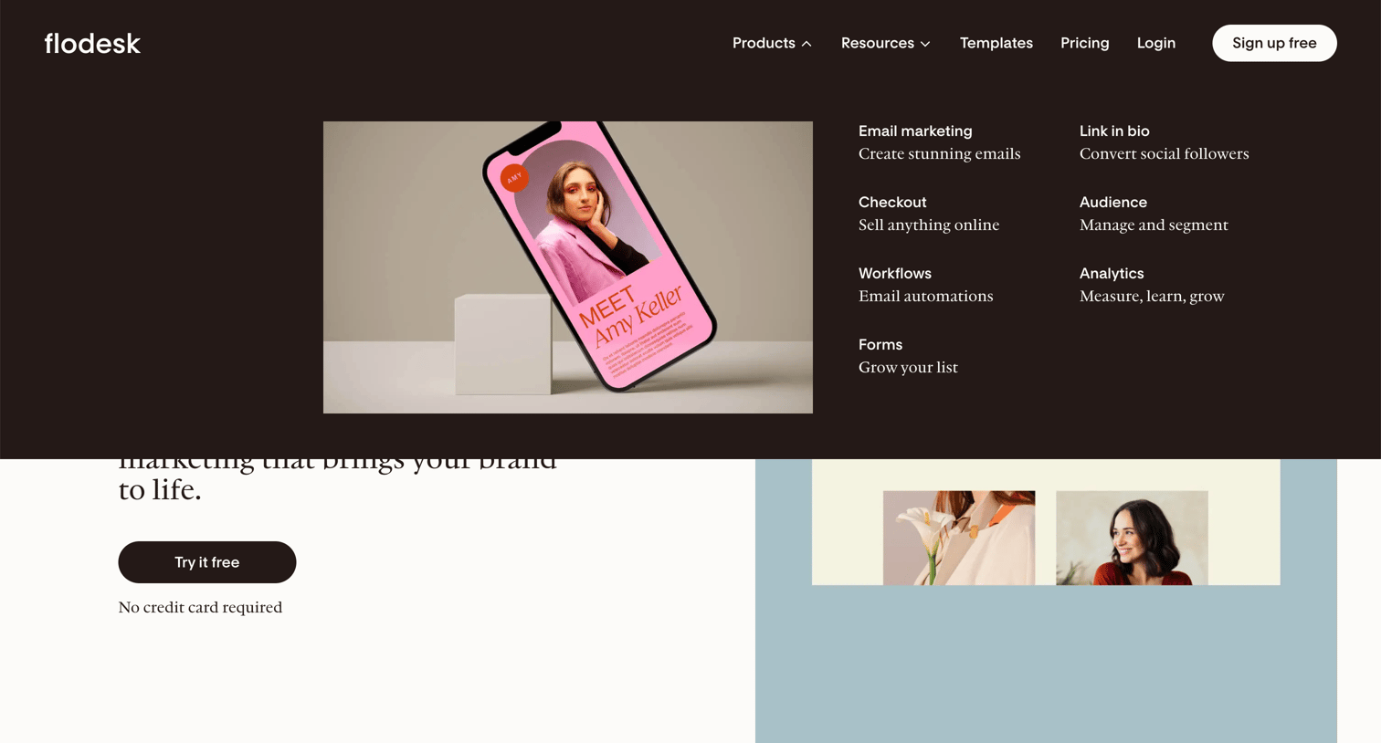 Flodesk - Design Emails People Love to Get. Make Beautiful Sales Pages. screen