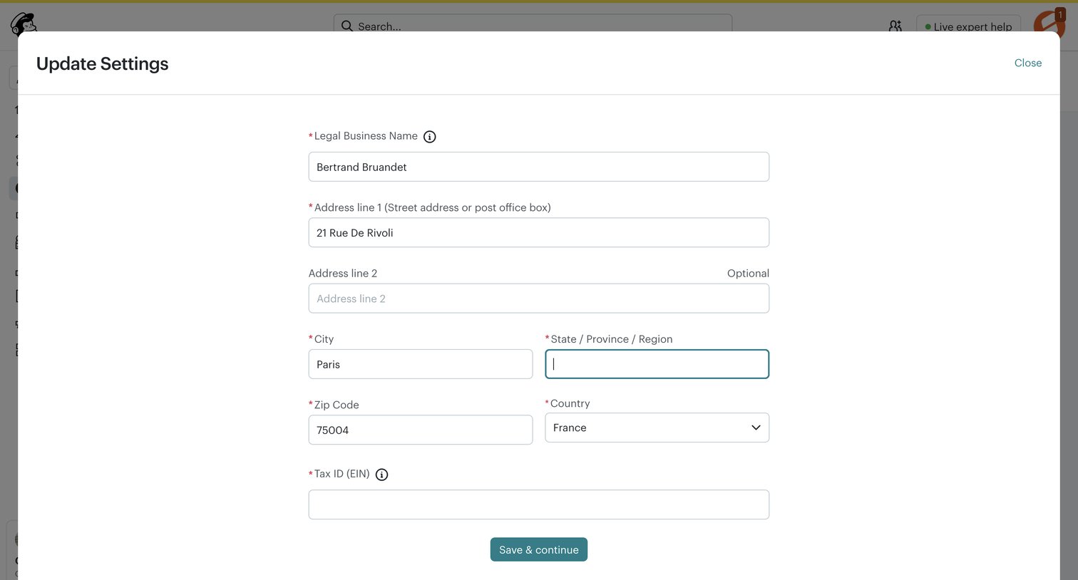Mailchimp - SMS | Mailchimp screen