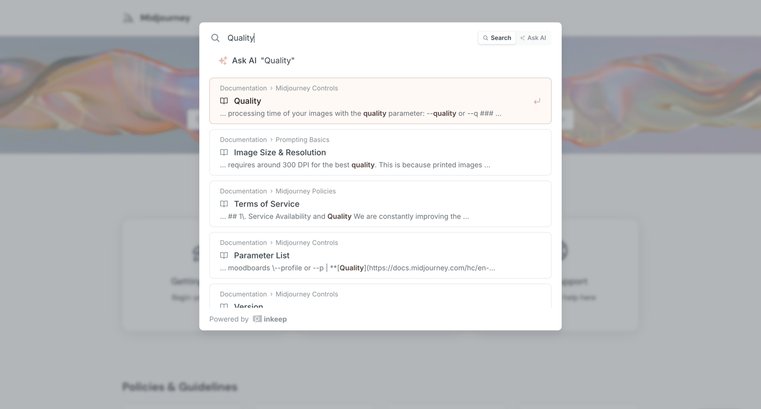 Midjourney screen
