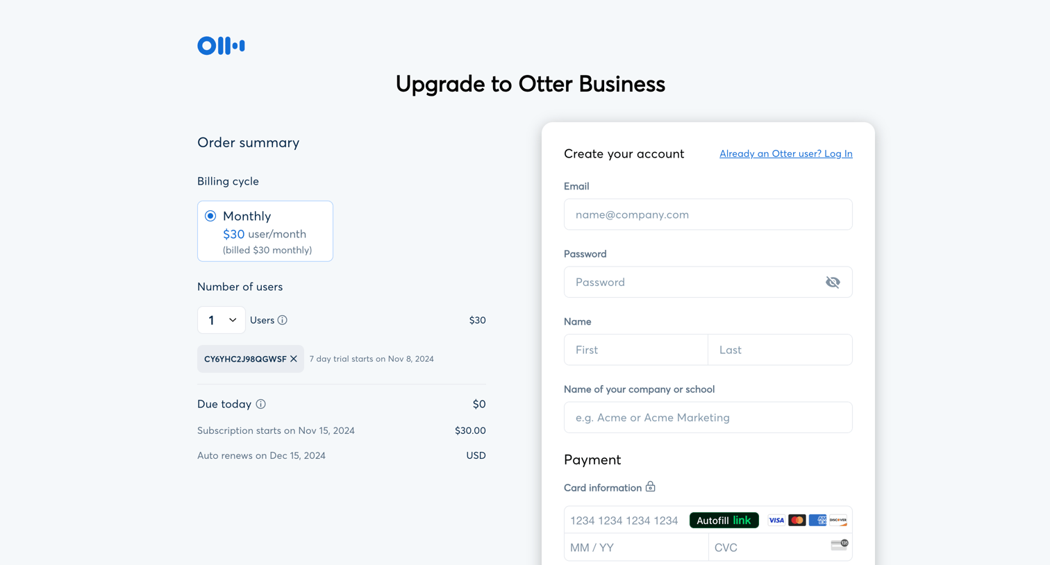 Otter - Otter for Business - Increase productivity and engagement - Otter screen