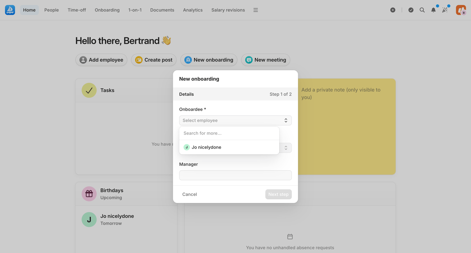 Aboard - Dashboard | Aboard screen