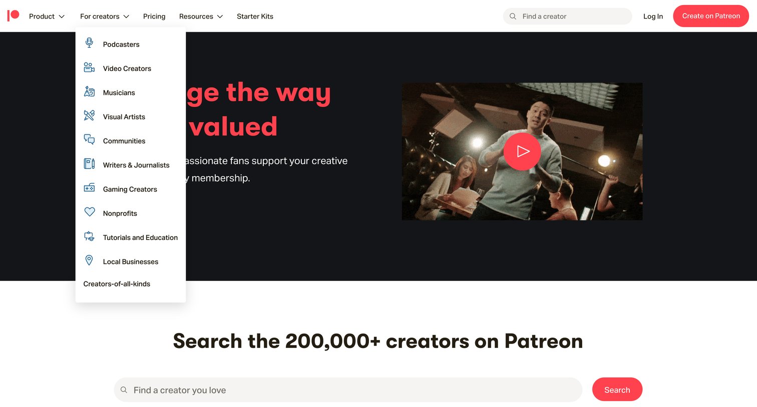 Patreon - Best way for artists and creators to get sustainable income and c screen