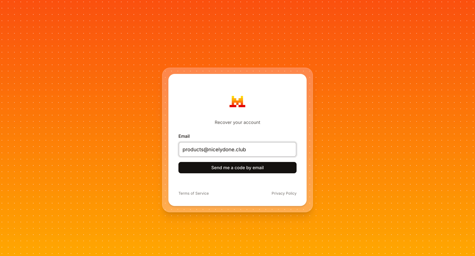 Mistral - Recover my account - Mistral AI screen