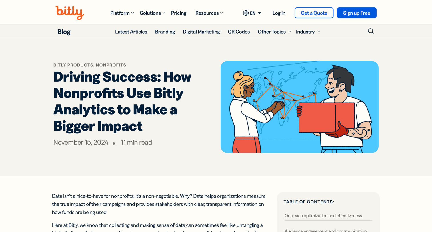 Bitly - Maximizing Nonprofit Success with Bitly Analytics screen