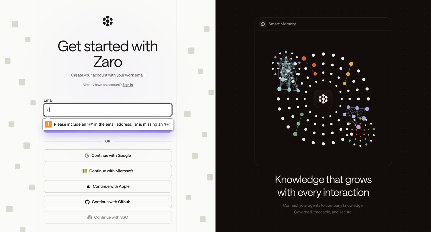 Zaro - Zaro - The Context Layer for Enterprise AI screen