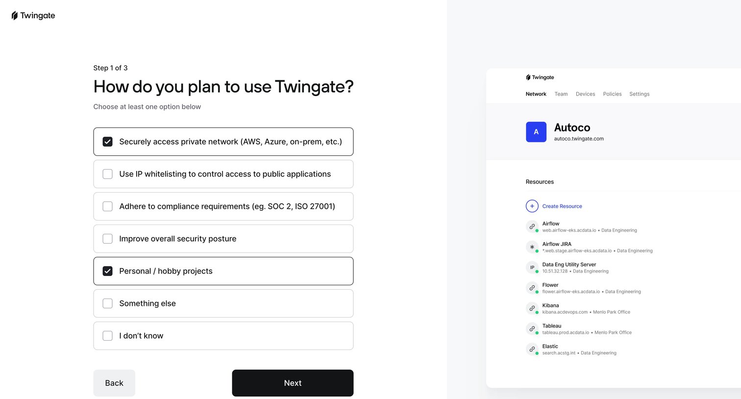 Twingate screen