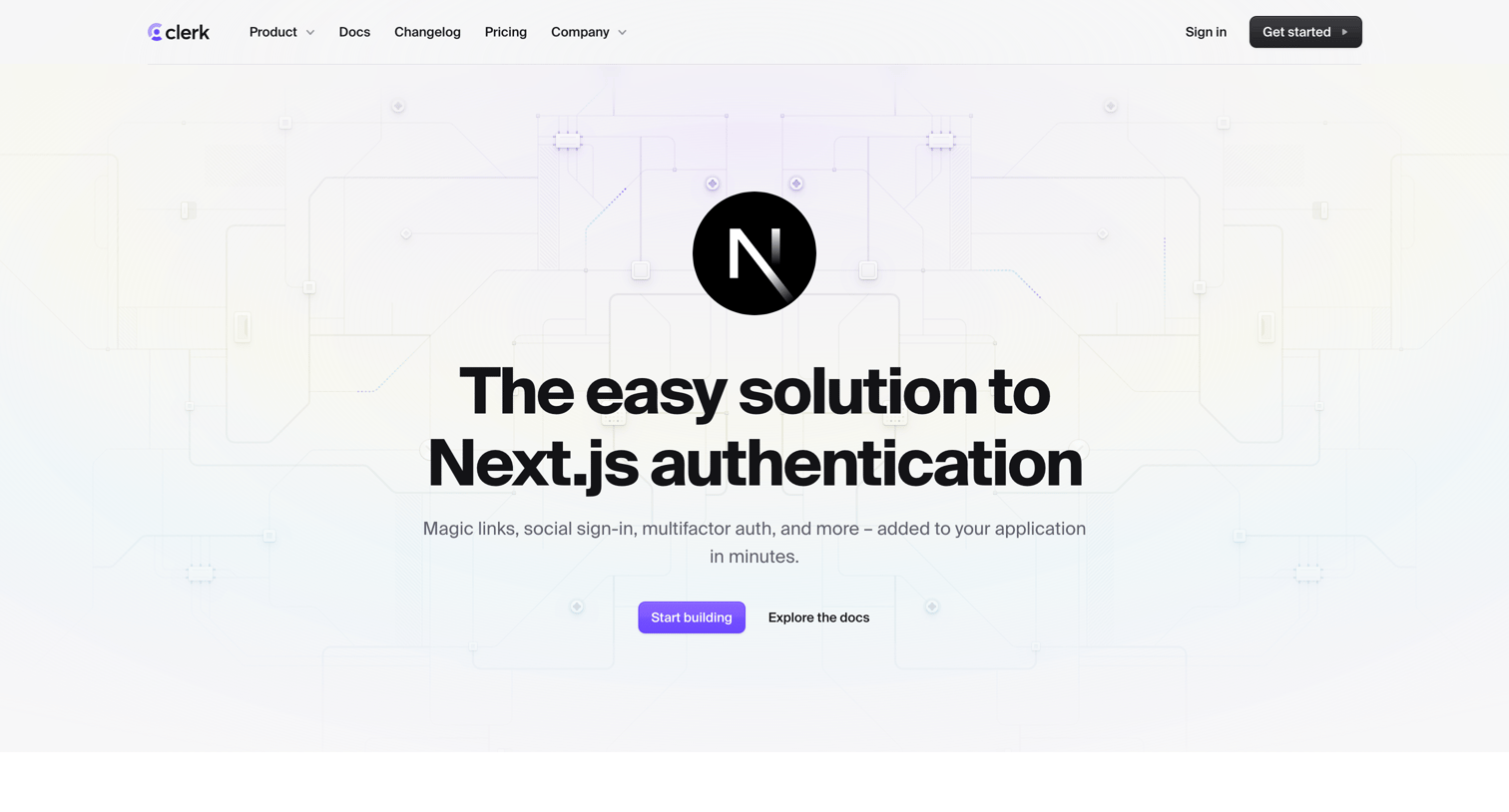 Clerk - Next.js Authentication screen