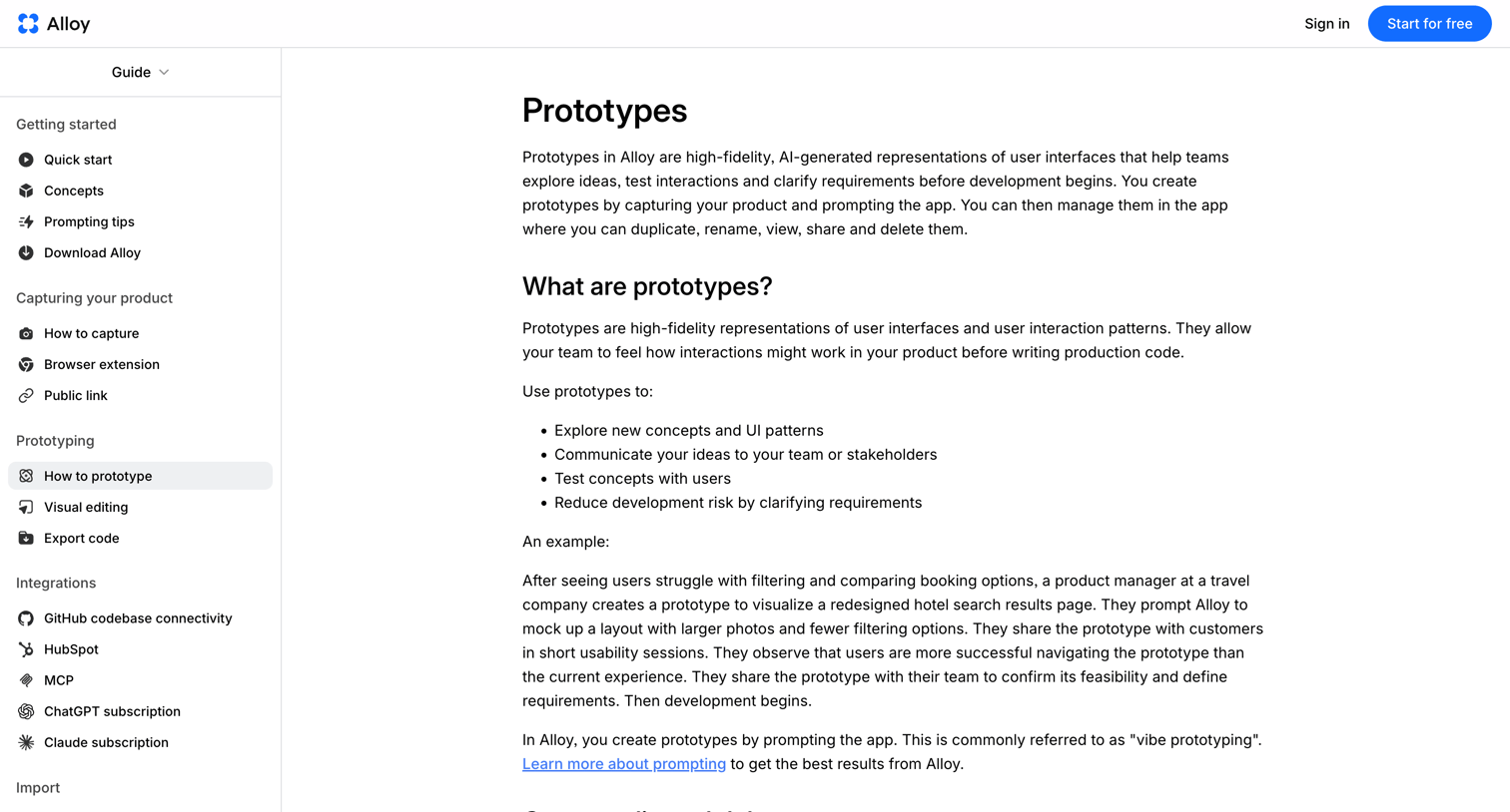 Alloy - Prototypes · Alloy screen