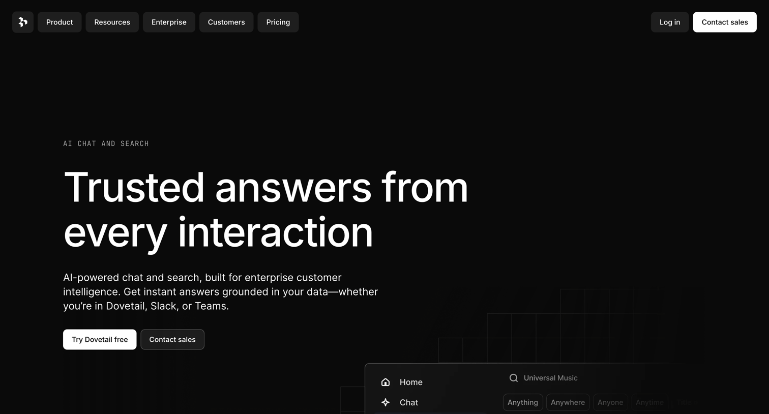 Dovetail - Chat and Search  Dovetail screen