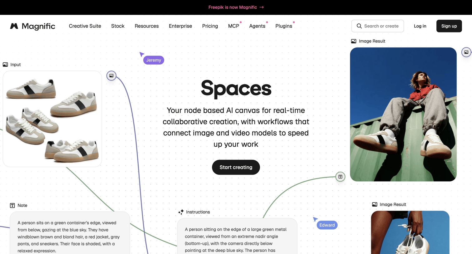 Magnific - Spaces | Node Based Canvas Image & Video screen