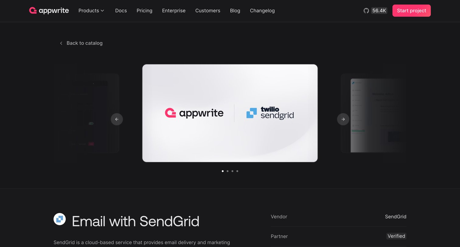 Appwrite - Email with SendGrid screen