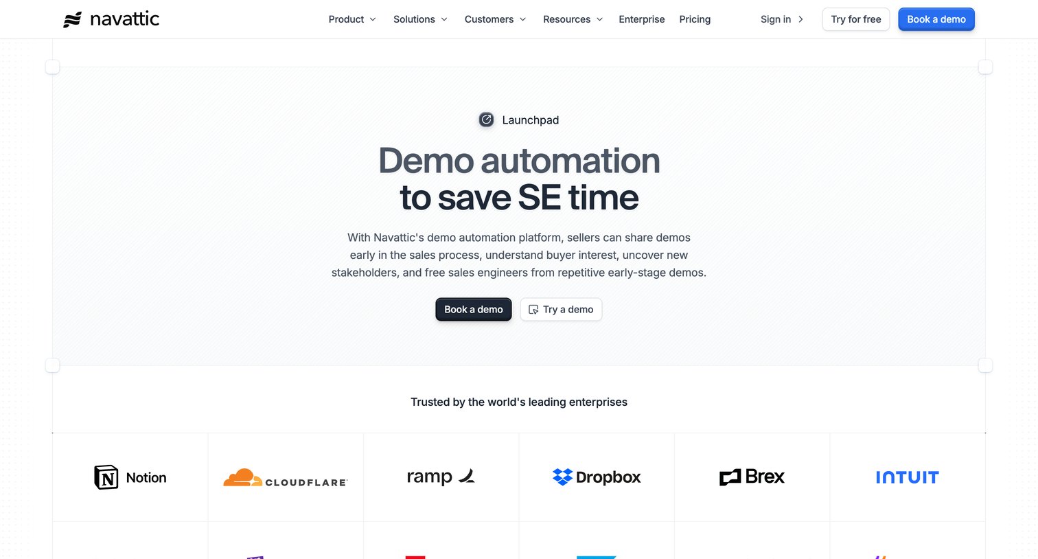 Navattic - Navattic Launchpad Demo Automation for Sales Teams screen