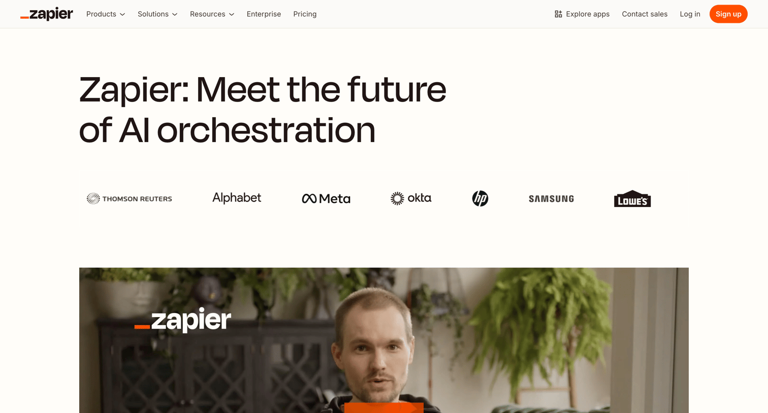 Zapier - Zapier Meet the future of AI orchestration screen