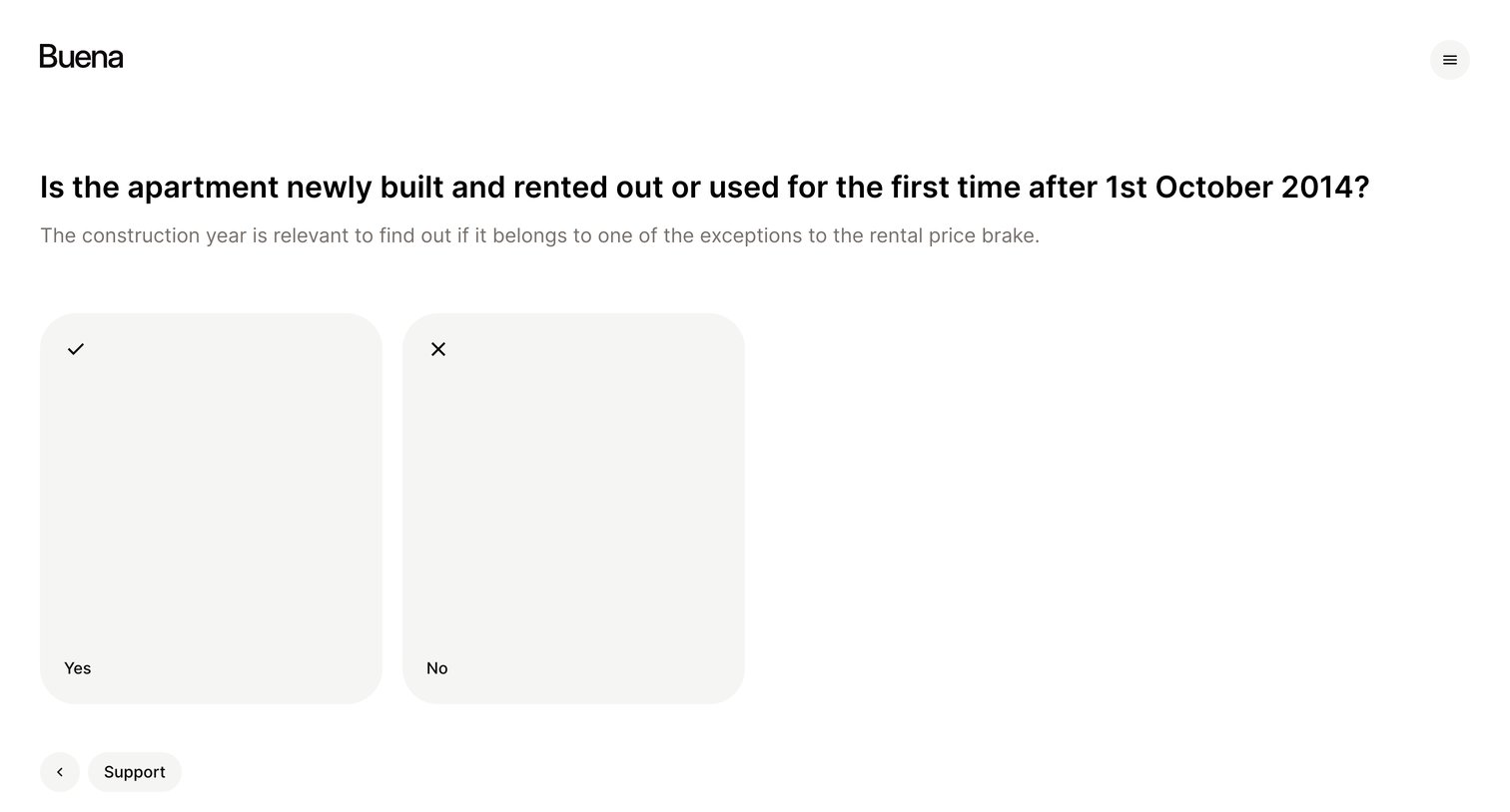 Buena - Inquiry Is the apartment newly built screen