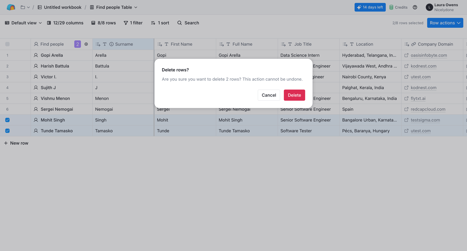 Clay - Clay | Find people Table screen