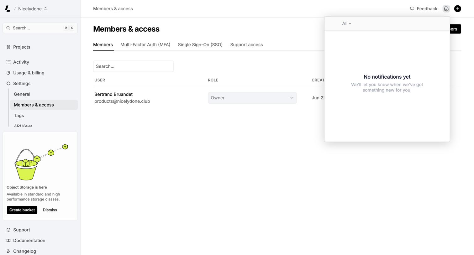 Latitude.sh - Members & access – Dashboard - Latitude.sh screen