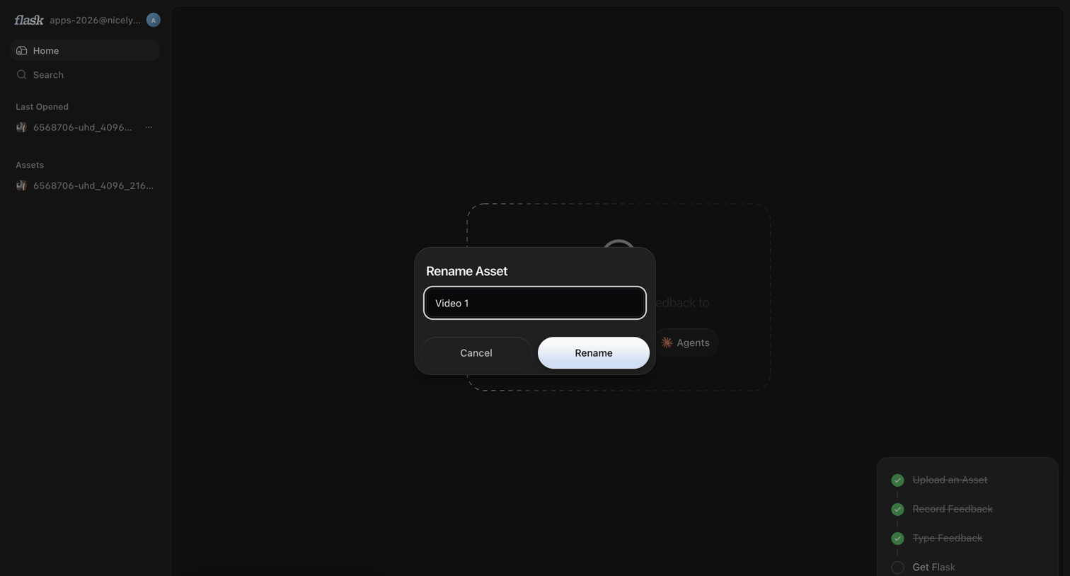 Flask screen