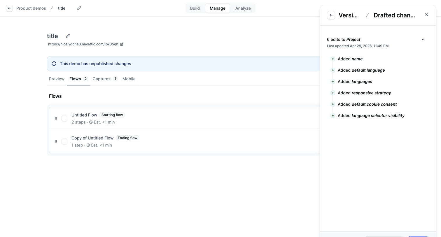 Navattic - Builder - Untitled Flow screen