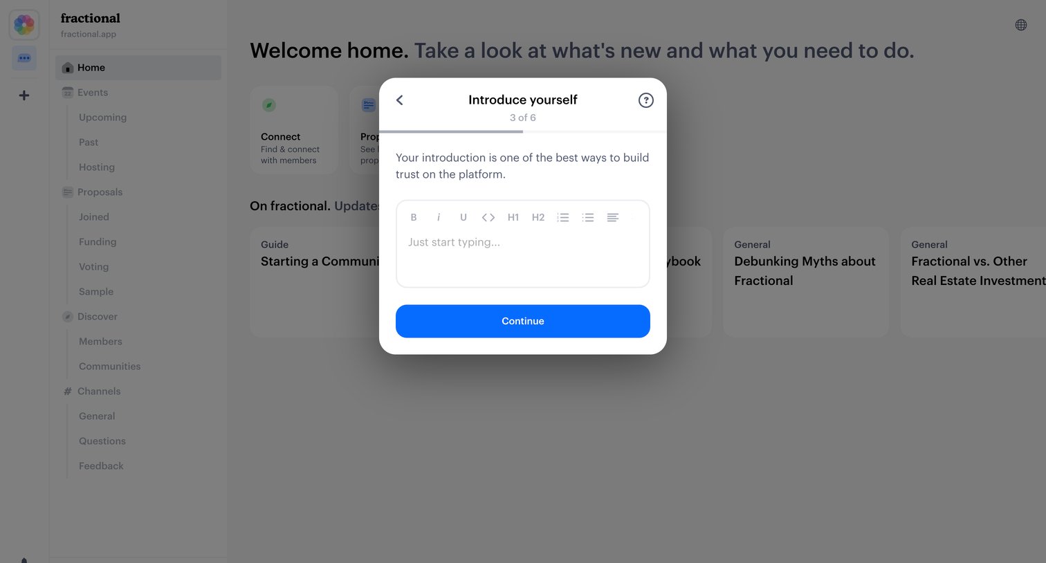 Fractional - Fractional ownership of investment properties screen