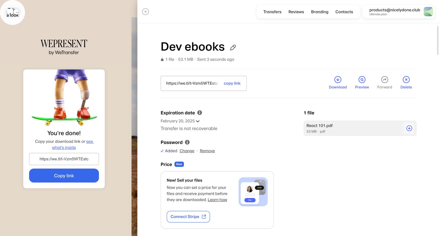 WeTransfer - WeTransfer | Send Large Files Fast screen