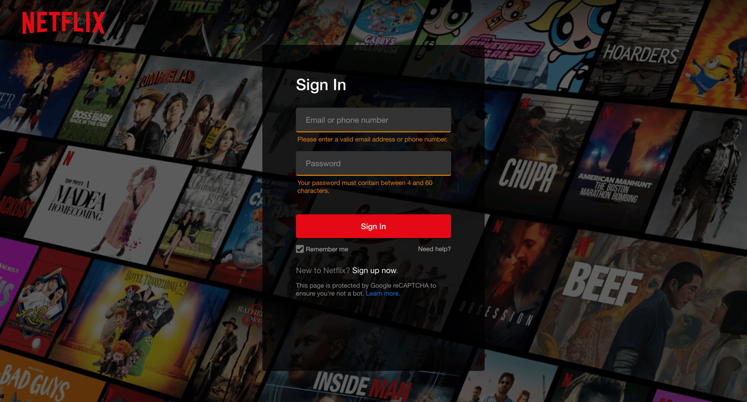 Netflix screen