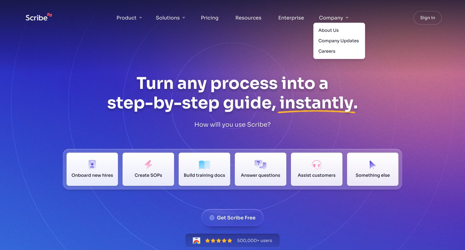 Scribe - Scribe | Visual step-by-step guides screen