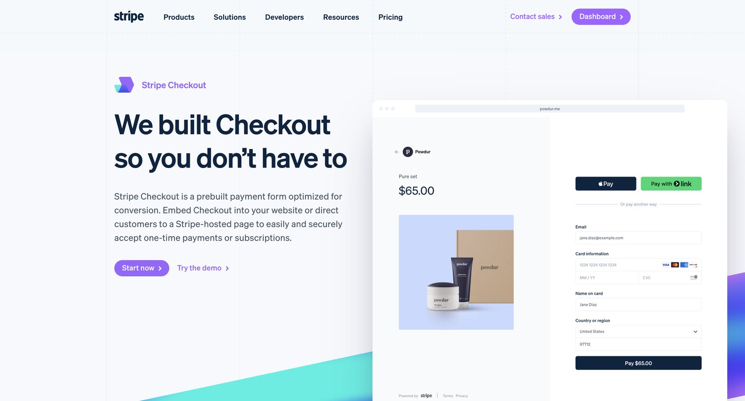 Stripe - Stripe Checkout | Checkout Pages for Your Website screen