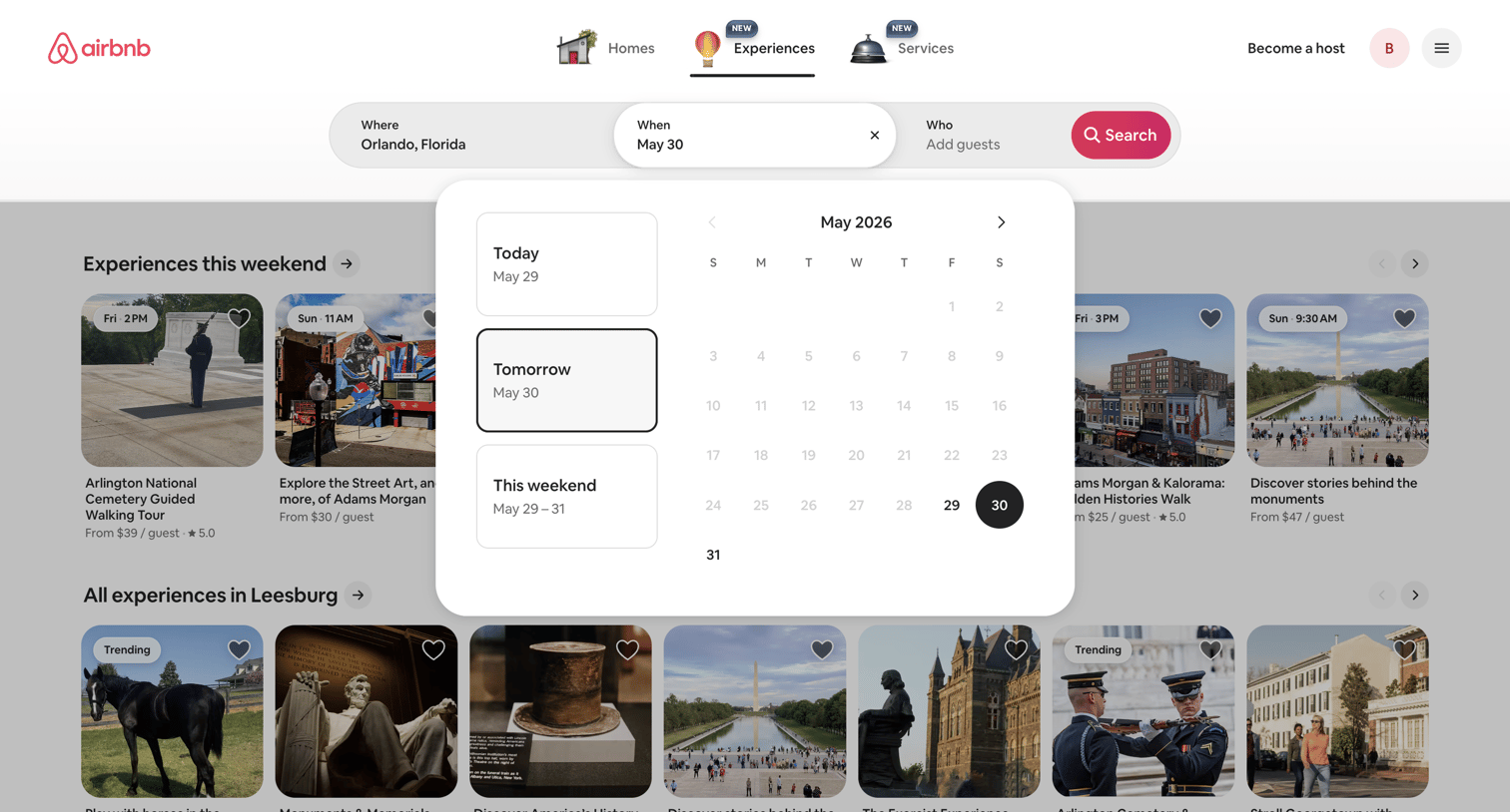 Airbnb - Airbnb Experiences - Find Things to Do Hosted by Locals screen