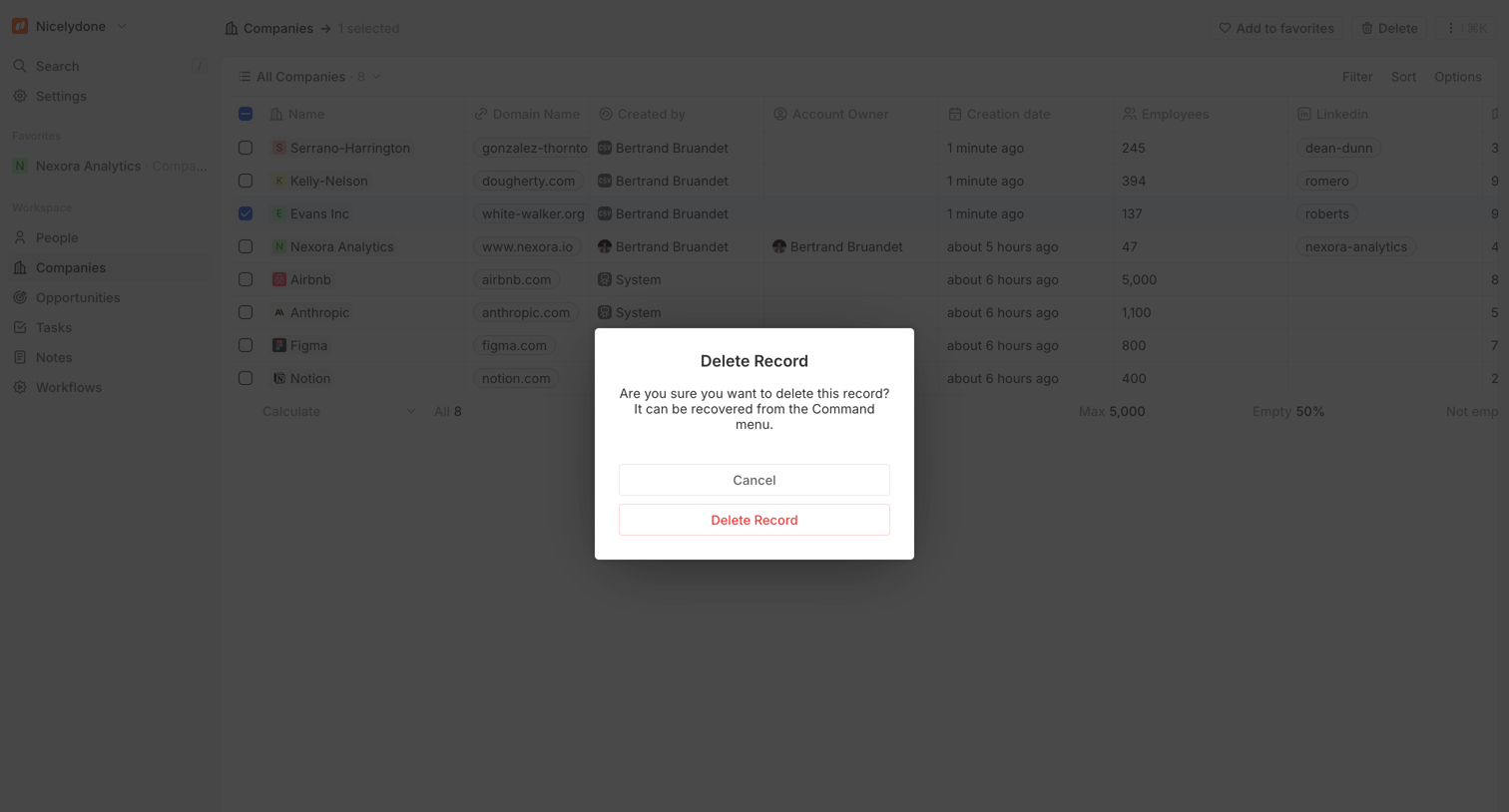 Twenty - All Companies - Companies screen