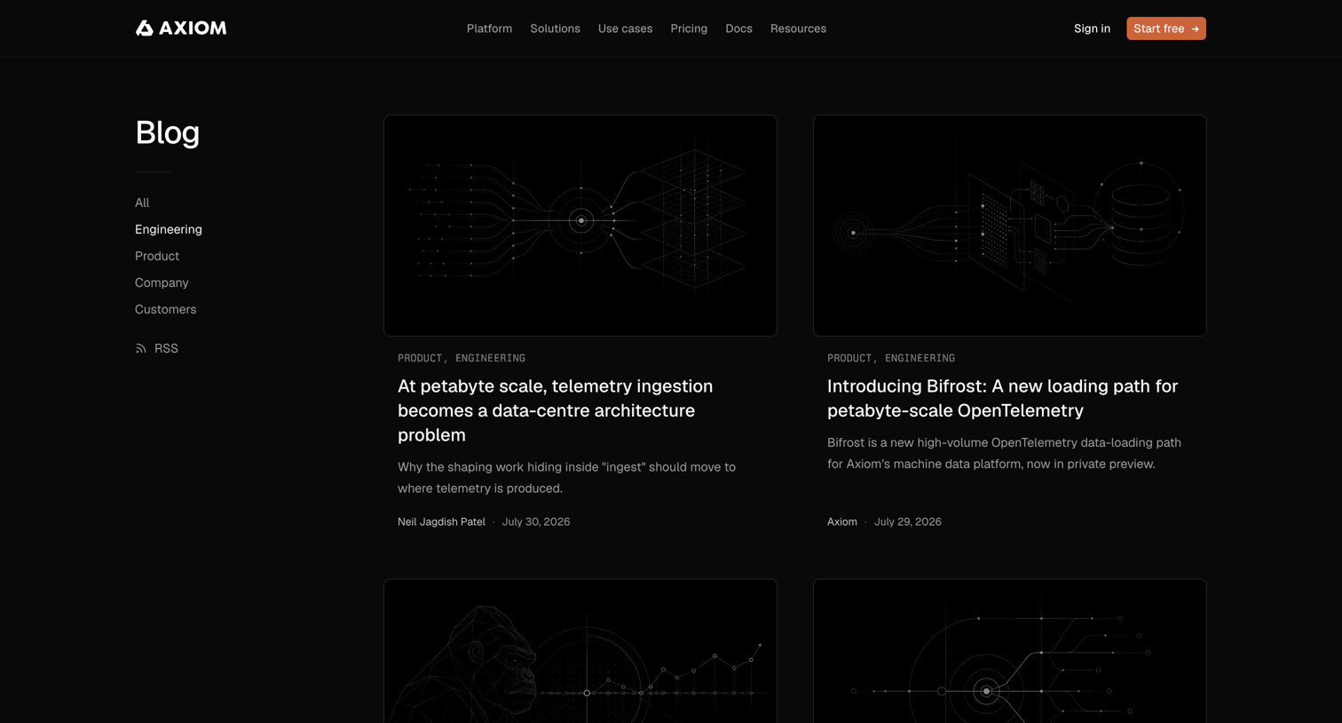 Axiom - Engineering - Axiom Blog screen