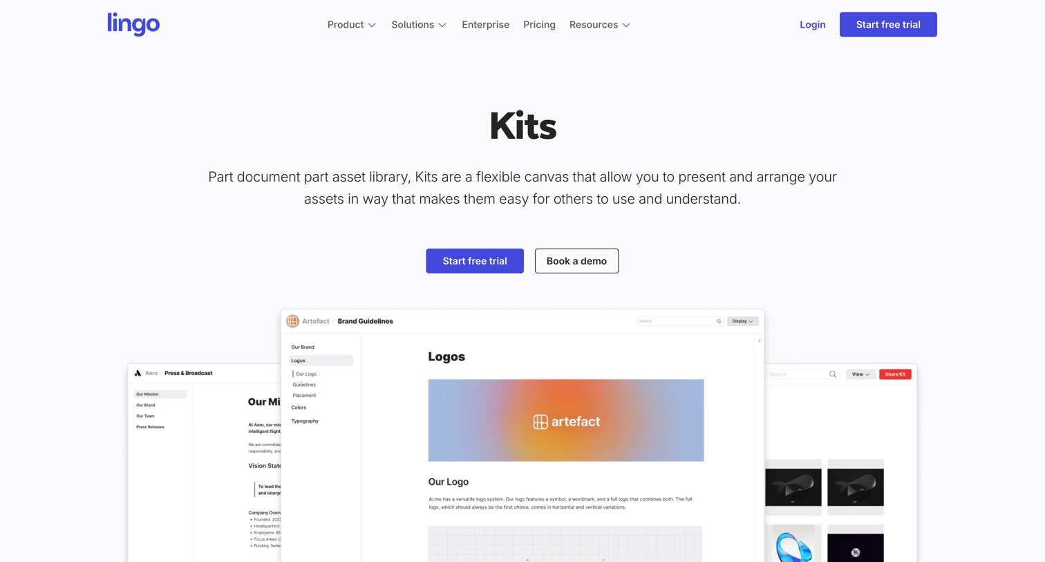 Lingo - Kits Digital Asset Management Templates Lingo screen