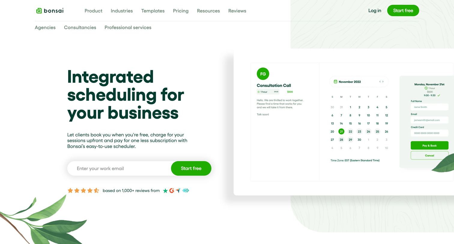 Bonsai - Scheduling software - Bonsai screen
