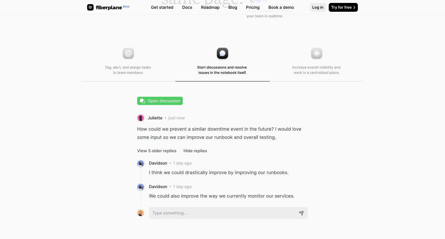 Fiberplane - Fiberplane - Collaborative Notebooks for debugging your infrastru screen