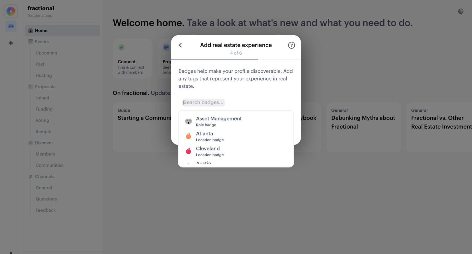 Fractional - Fractional ownership of investment properties screen