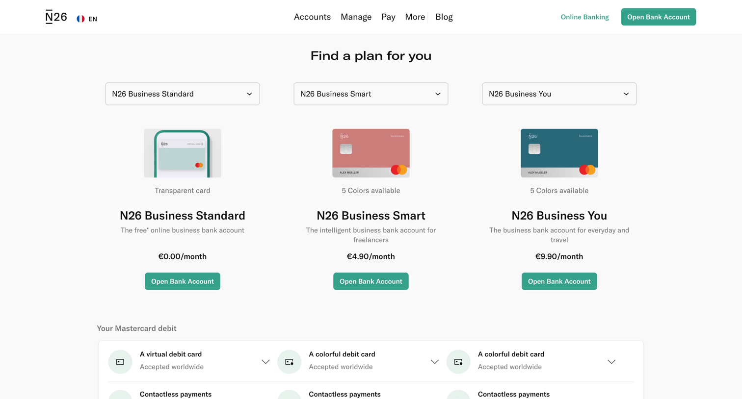 N26 - N26 Business Accounts — N26 screen