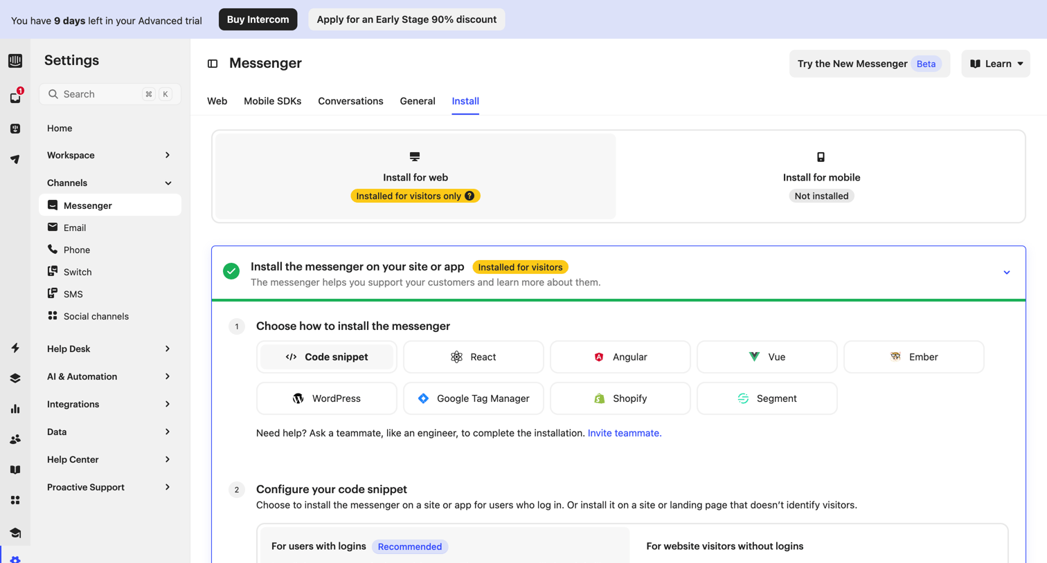 Intercom - Messenger | Nicelydone Intercom screen