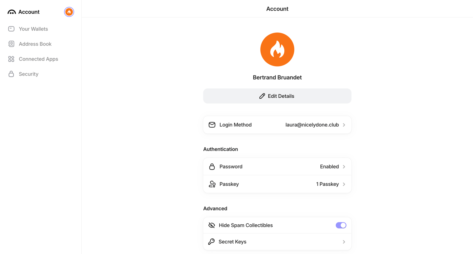 Family - Aave Account screen