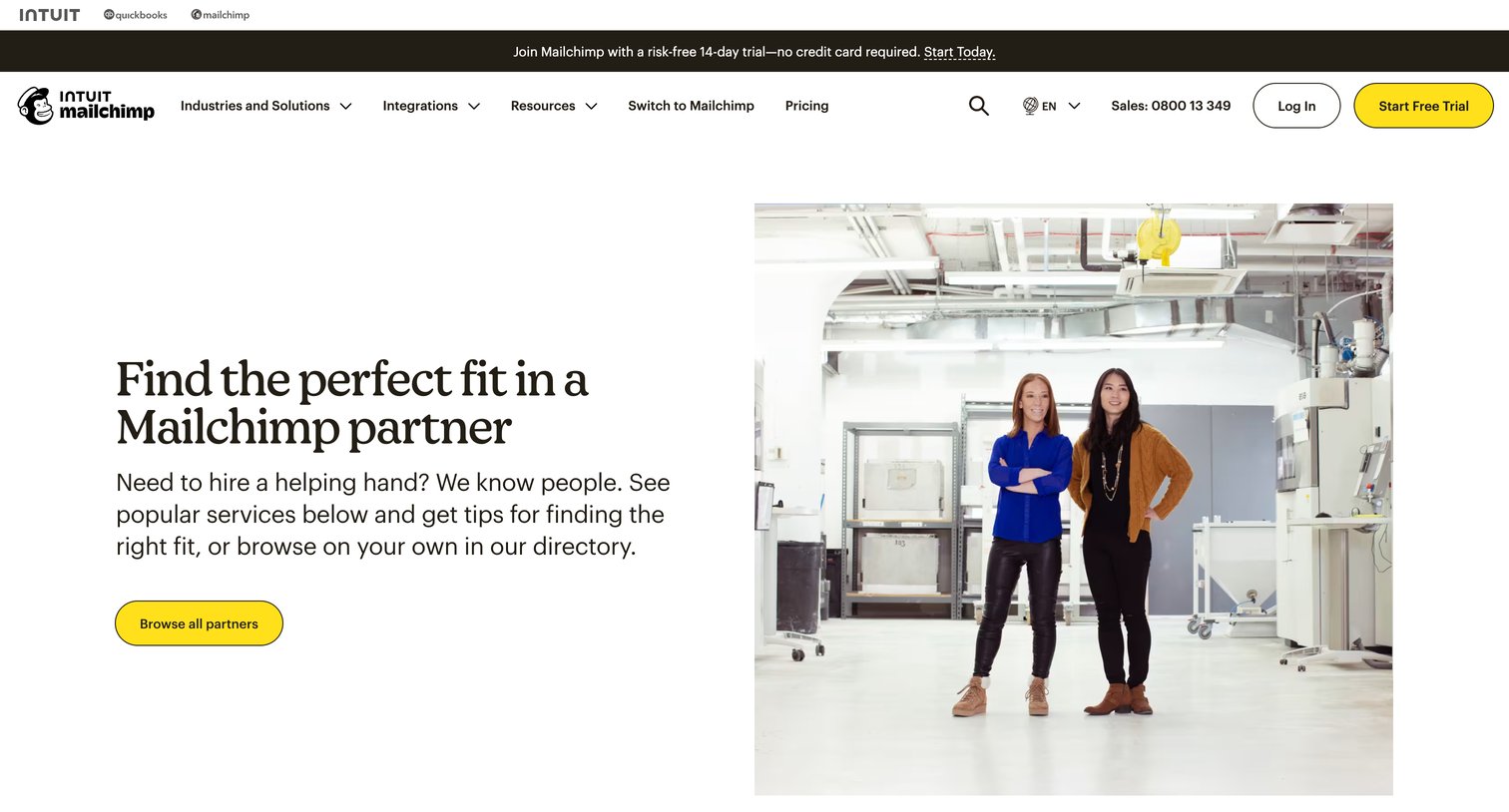 Mailchimp - Mailchimp Experts Directory Get Help from Specialists Mailchimp screen