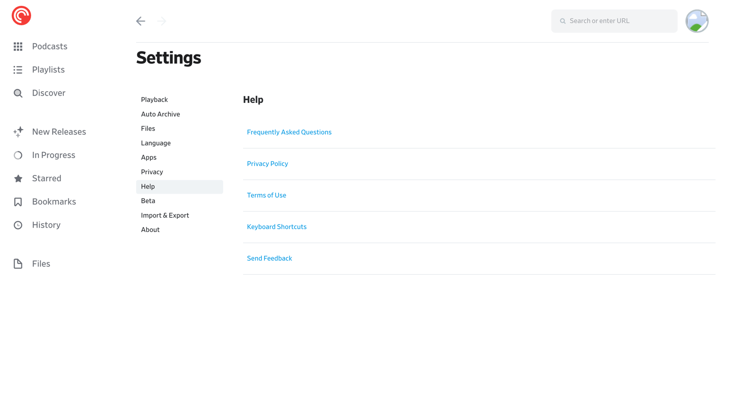 Settings - Pocket Casts from Pocket Casts