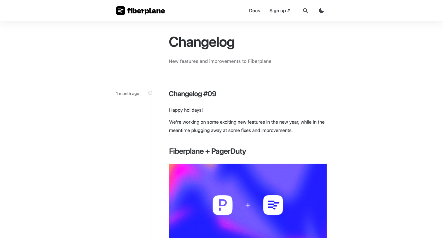 Fiberplane - Changelog screen