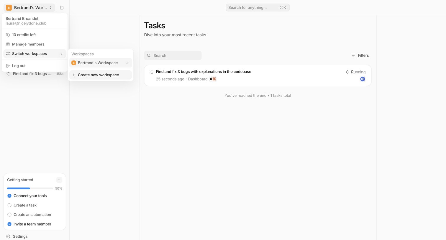 Tasks — Tembo from Tembo