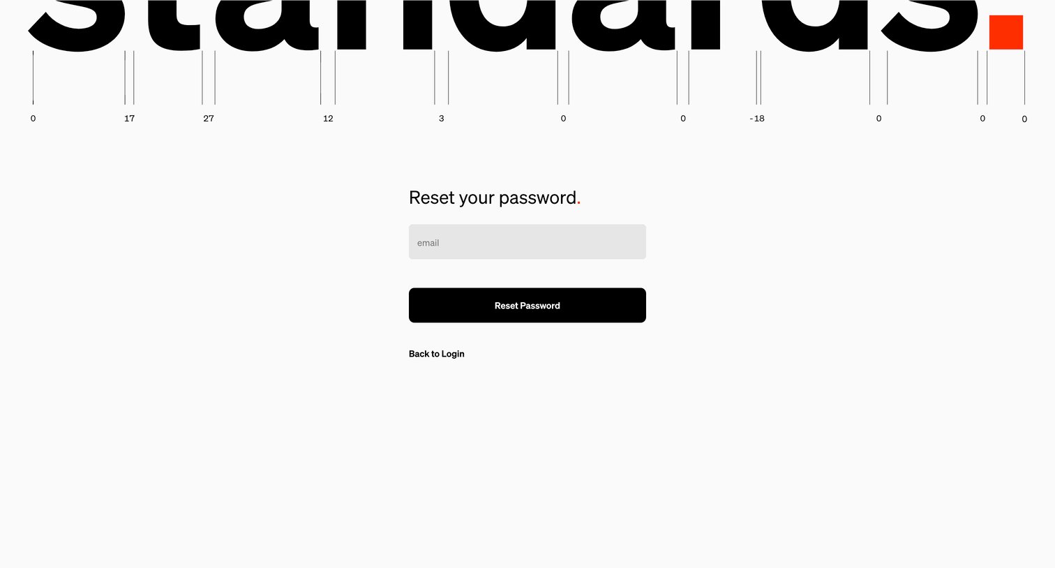 Standards - Standards - Reset Password screen
