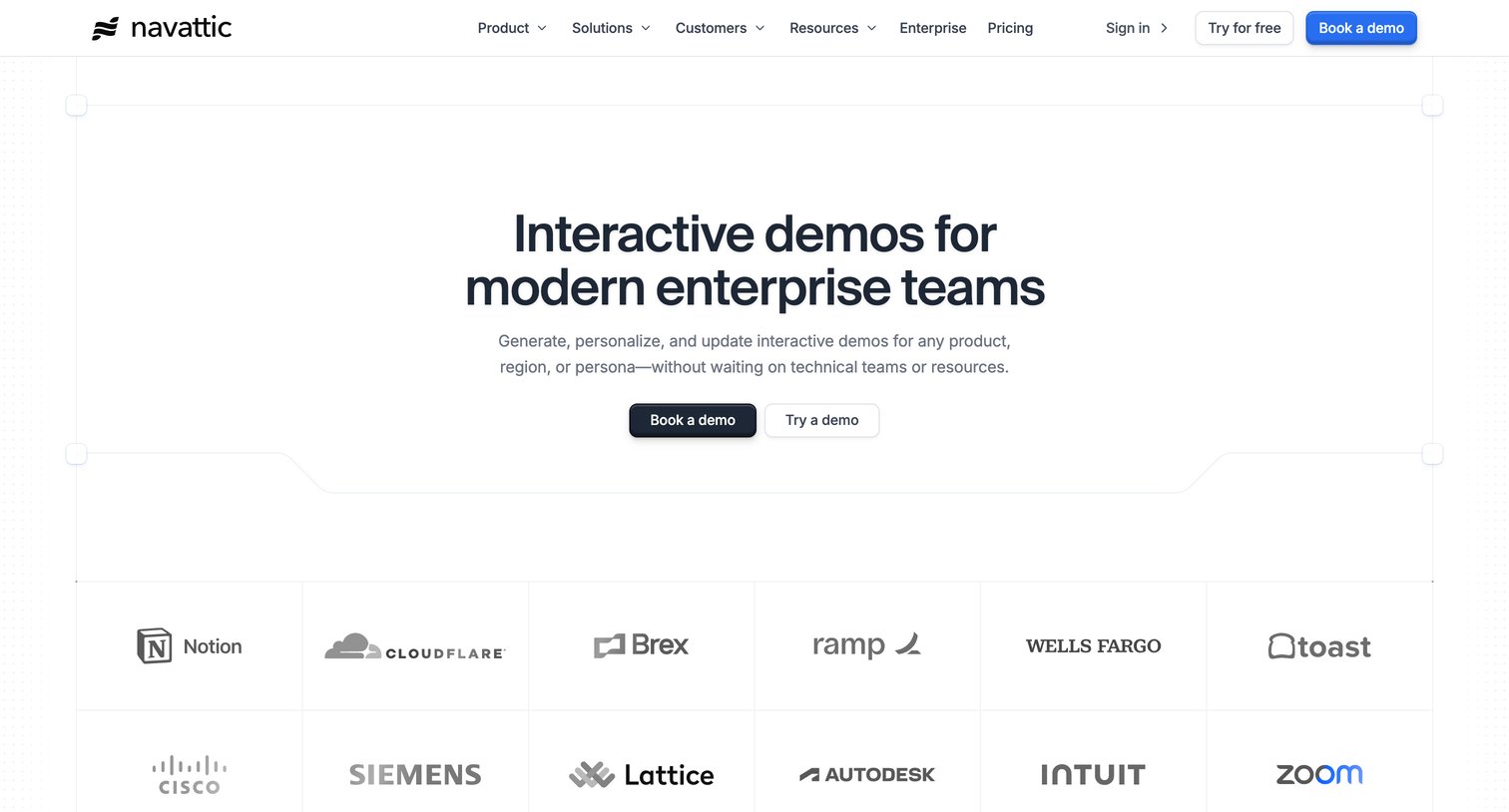 Navattic - Navattic for Enterprise screen