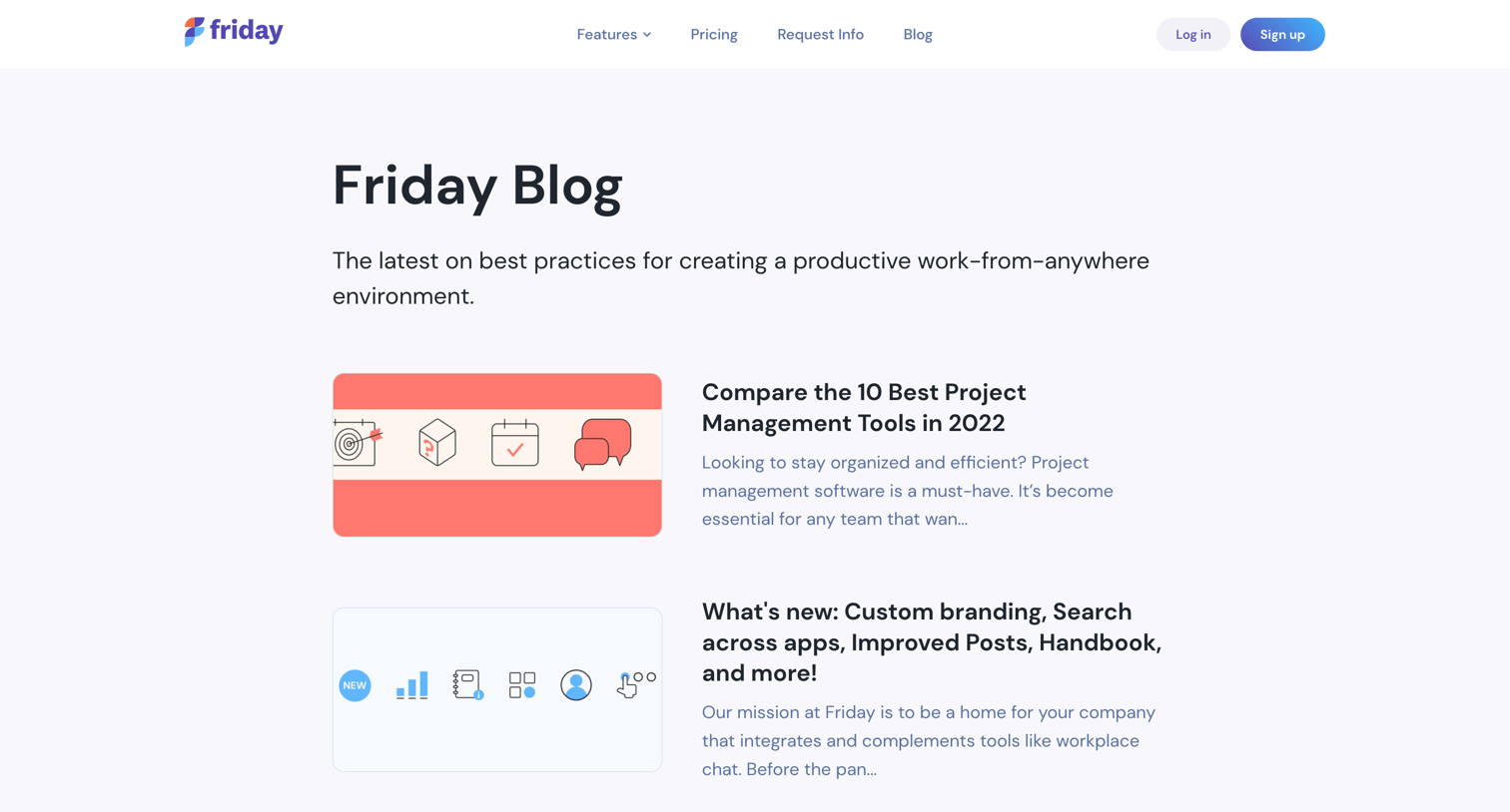 Friday - Blog | Friday.app screen
